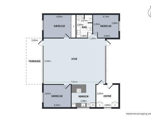 Dejligt 4-værelses rækkehus med have