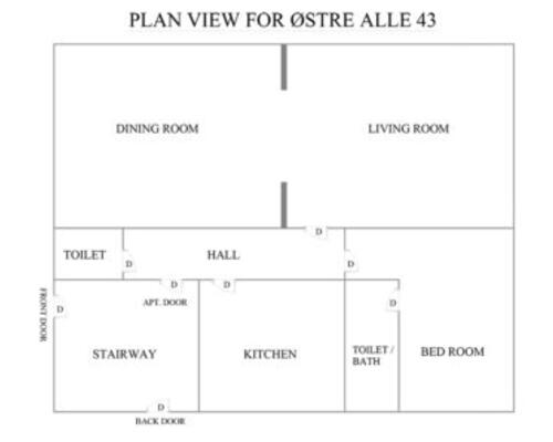 Møbleret 3-værelses lejlighed med parkering