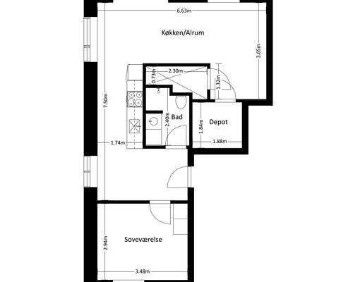 2 værelses lejlighed i Frederikssund