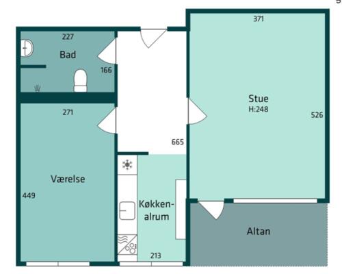 Flot og velindrettet 2-værelses lejlighed med stor altan – lige ved Botanisk Have