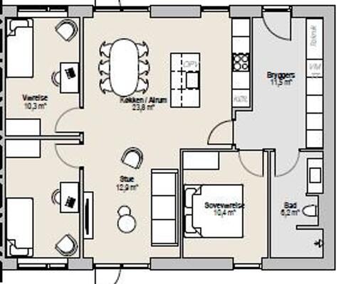 3 værelses hus i Herning