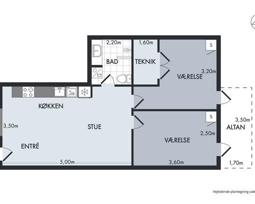 Delevenlig 3-værelses lejlighed i Skejbyen