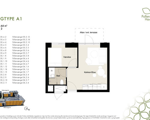 Skøn 2 værelses lejlighed til leje