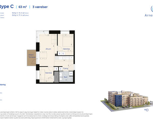 3 værelses lejlighed i Risskov