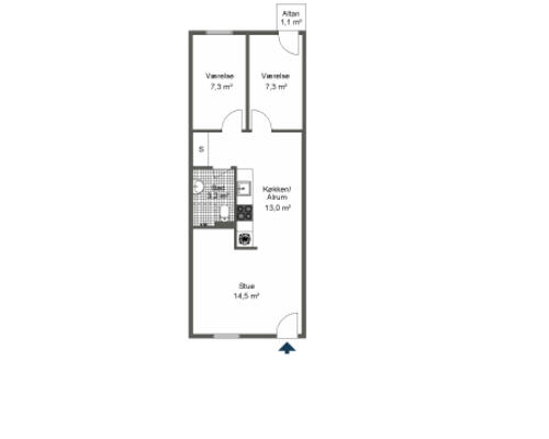 Lys og optimal delebolig med altan
