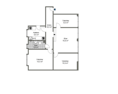 Velindrettet 4 værelses