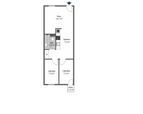 Velplaceret og delevenlig bolig med altan