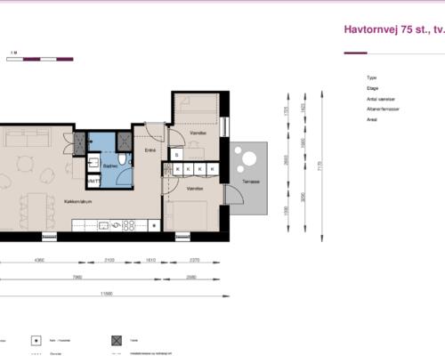 3 værelses lejlighed i Hedehusene