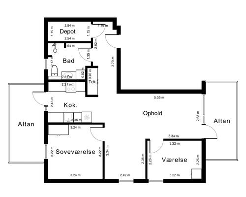 3 værelses lejlighed i Farum