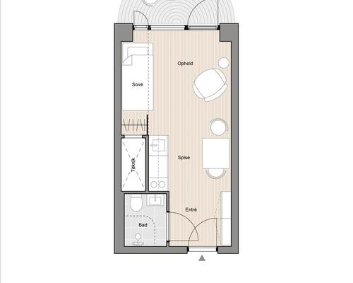 1 værelses lejlighed i Århus N