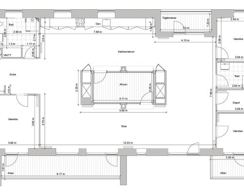 Fantastisk lejlighed med 3 altaner, atriumgård og panoramaudsigt