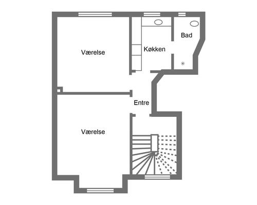 Flot delevenlig 2-værelses lejlighed