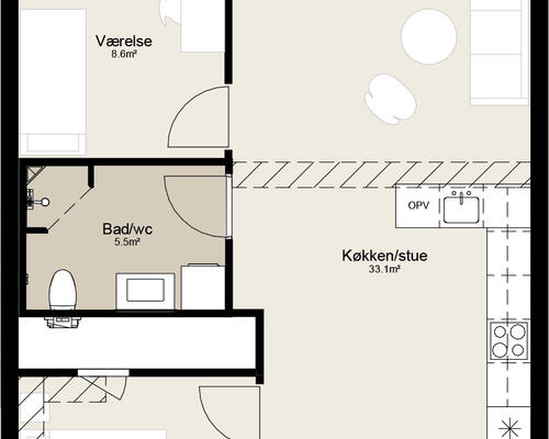 Fantastisk beliggende 3 vær med altan