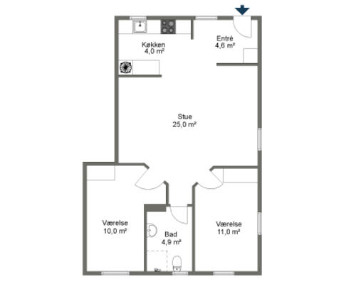 Traditionel delevenlig 3 værelses