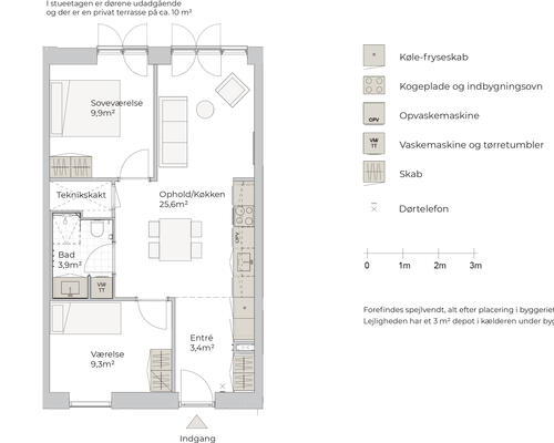 3 værelses lejlighed i Risskov