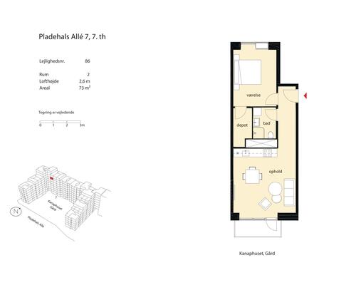 2 værelses lejlighed i København SV