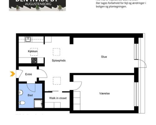2 værelses lejlighed i Augustenborg