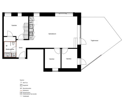 Eksklusiv penthouse med stor tagterrasse og fjordudsigt
