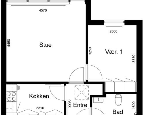 2 værelses hus i Skjern