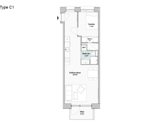 2 værelses lejlighed i Odense M