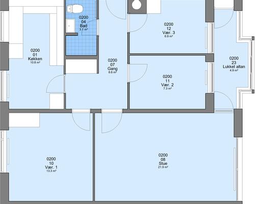 4 værelses lejlighed i Viborg