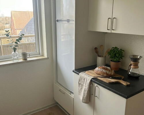 Velindrettet 2-værelses på 46 m2 med separat køkken – parkering og ladestander