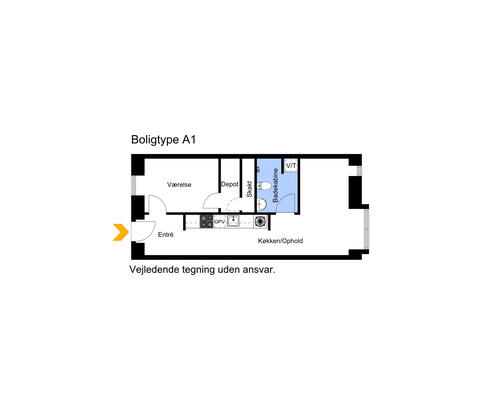 3 værelses lejlighed i Århus C