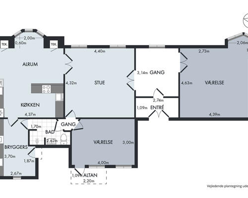 Stor og delevenlig 4-værelses lejlighed