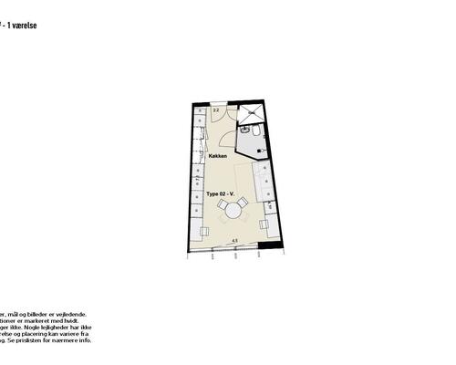 1 værelses lejlighed i Kongens Lyngby