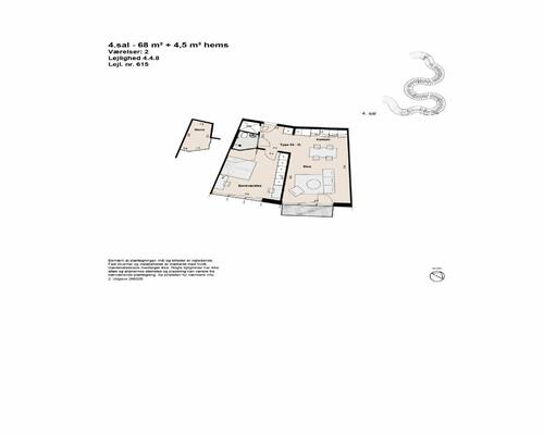 1 værelses lejlighed i Kongens Lyngby