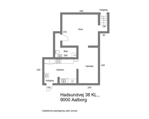 2 værelses lejlighed i Aalborg