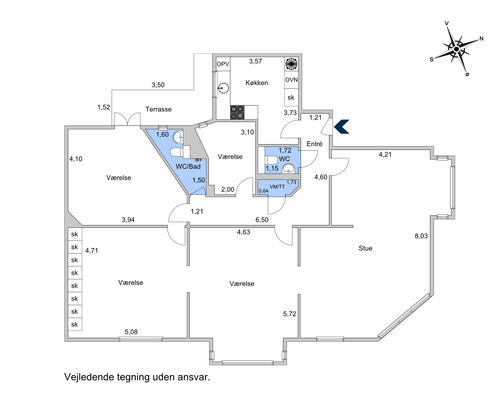 5 værelses lejlighed i Hellerup