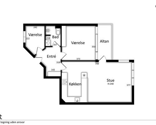 Attraktiv 3'er med sydvendt altan - nabo til Ceres Byen