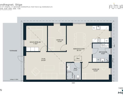 4 værelses hus i Odense N