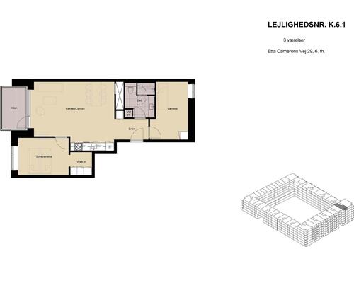 3 værelses lejlighed i København SV