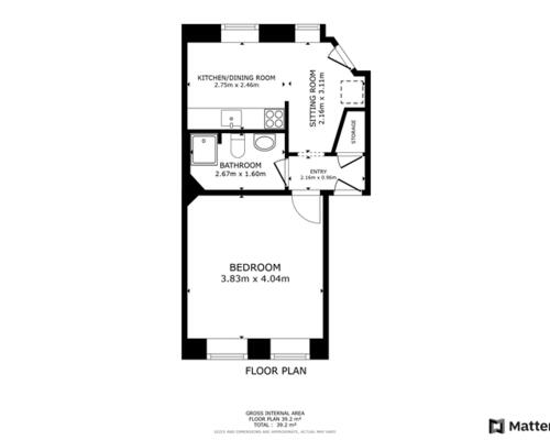 1 værelses lejlighed i København N