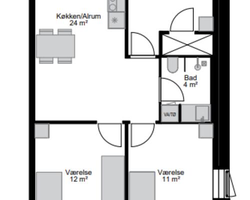 4 værelses lejlighed i Aalborg