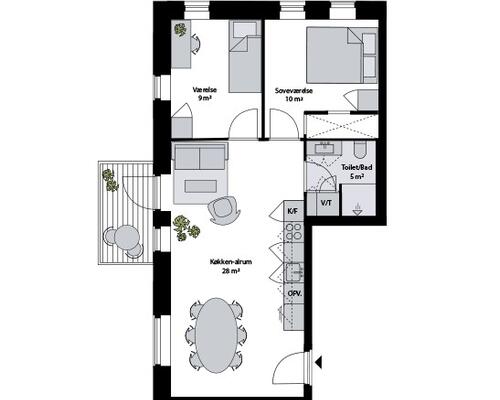 3 værelses lejlighed i Risskov