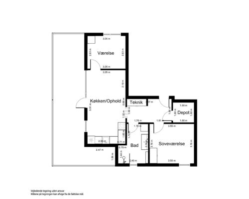 3 værelses lejlighed i Farum