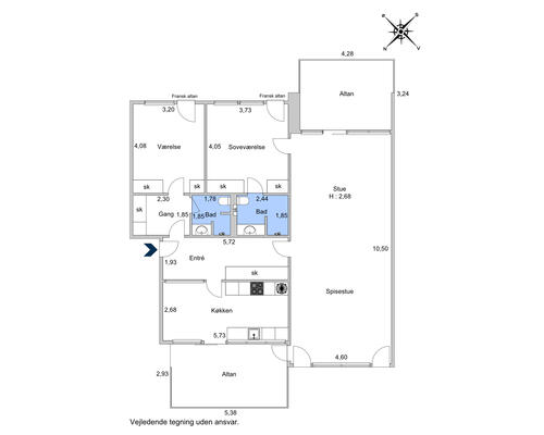 3 værelses lejlighed i Hellerup