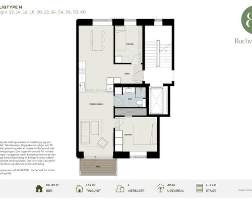 Skøn 3 værelses lejlighed til leje i Horsens