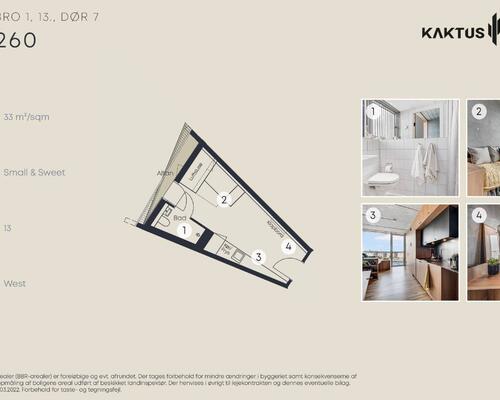 1 værelses lejlighed i København V