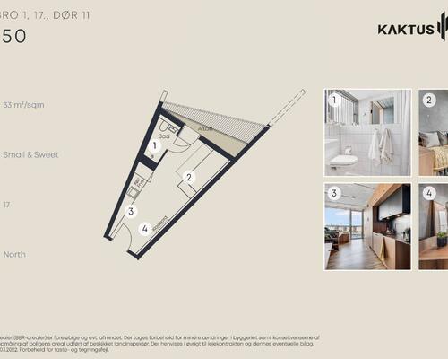 1 værelses lejlighed i København V