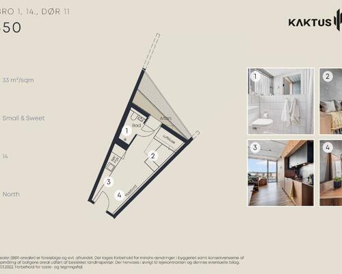 1 værelses lejlighed i København V