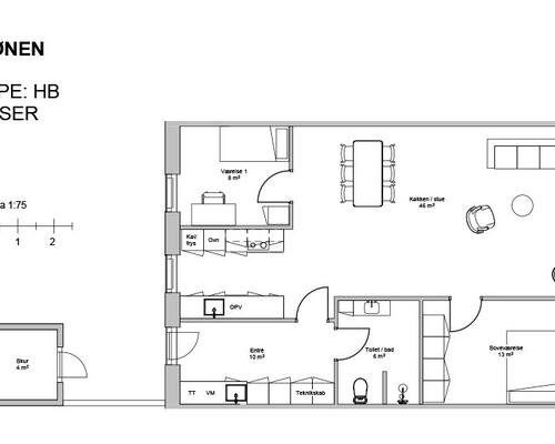 3 værelses hus i Billund