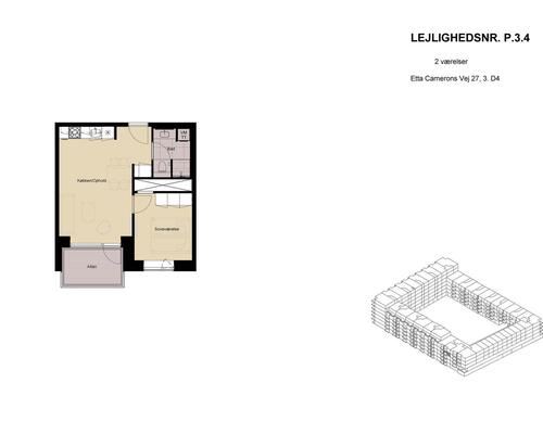 2 værelses lejlighed i København SV