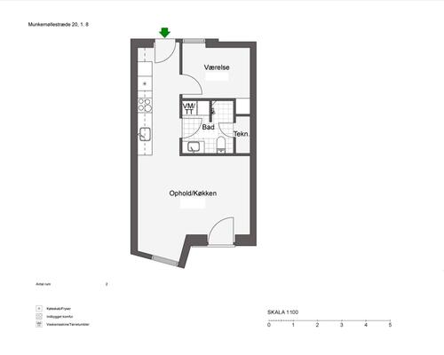 2 værelses lejlighed i Odense C