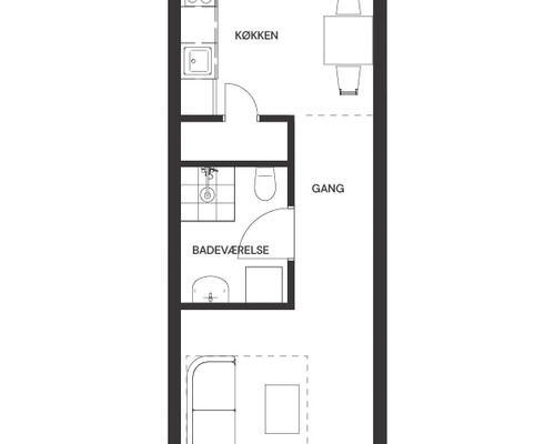 1 værelses lejlighed i Viborg