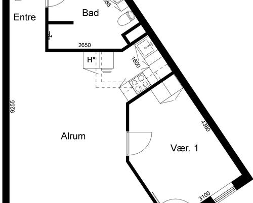 2 værelses lejlighed i Viborg