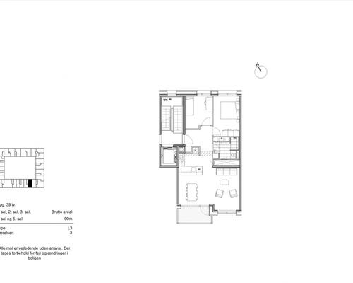 3 værelses lejlighed i København SV